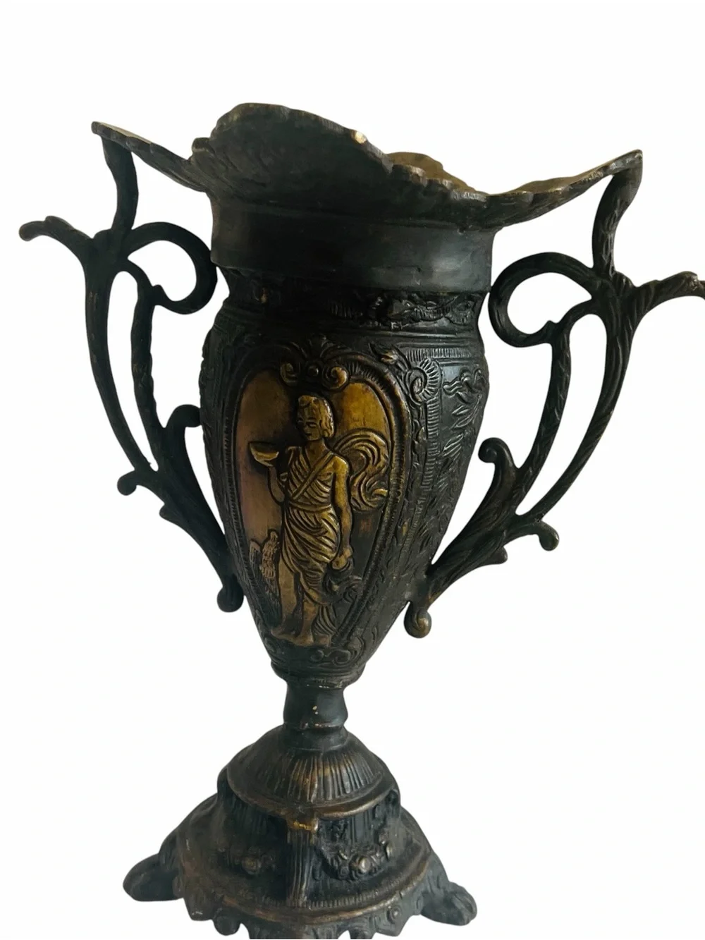 Antique Ornate Double Handle Vase -